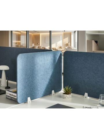 Beliani Schreibtischtrennwand SPLIT in Blau - (W) 72 x (H) 50 x (L) 1 cm
