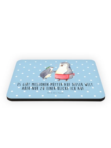 Mr. & Mrs. Panda magnet Pinguin mit Kind mit Spruch in Blau Pastell