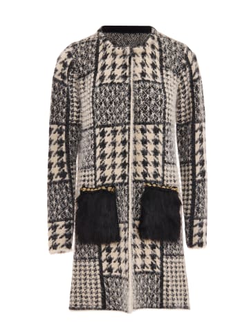 faina Damen Strickjacke in Beige Schwarz