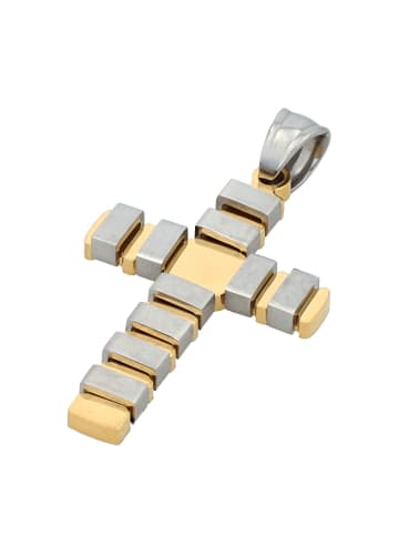 Adeliás Unisex Anhänger – Kreuz Kreuzanhänger aus Edelstahl in silber