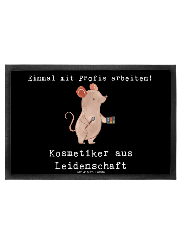 Mr. & Mrs. Panda Fußmatte Kosmetiker Leidenschaft mit Spruch in Schwarz