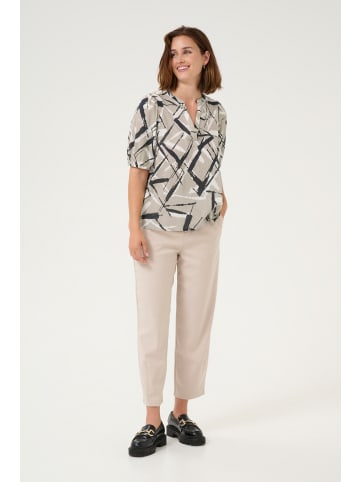 Kaffe Langarm-Bluse KAmanilla Regular fit in Feather Gray/Black Graphic