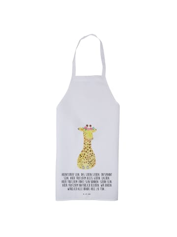 Mr. & Mrs. Panda Kochschürze Giraffe Blumenkranz mit Spruch in Weiß