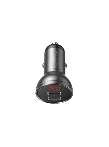 Baseus Baseus Autoladegerät 2x USB 4.8A 24W mit LCD grau (CCBX-0G) in Grau