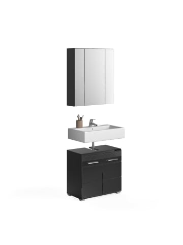 ebuy24 Badmöbelset Linus (2-teilig) Schwarz 60 x 34 cm