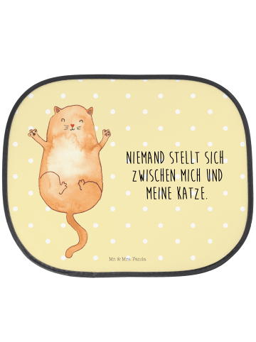 Mr. & Mrs. Panda Autoscheibensonnenschutz Katze Umarmen mit Spruch in Gelb Pastell