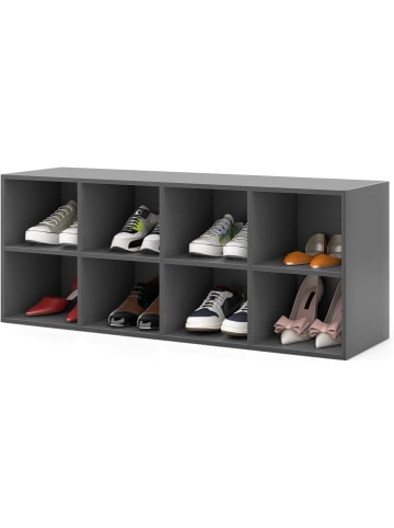 COSTWAY Schuhbank Bücherregal bis zu 230kg in Grau