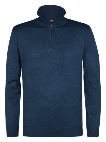 Petrol Industries Strick-Half-Zip-Pullover Lexington in Blau