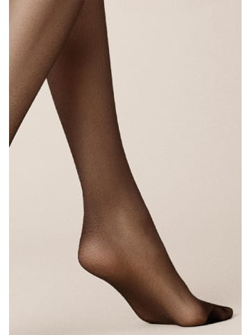 Kunert Halterlose Feinstrümpfe Satin Look 20 breites Spitzenband in Black