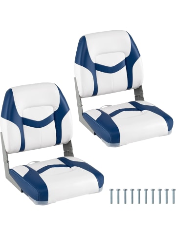 COSTWAY Bootssitz 2er Set klappbar in Blau