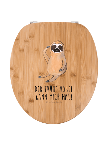 Mr. & Mrs. Panda Motiv WC Sitz Faultier Vogel mit Spruch in Braun