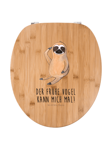 Mr. & Mrs. Panda Toilettendeckel Faultier Vogel mit Spruch in Braun