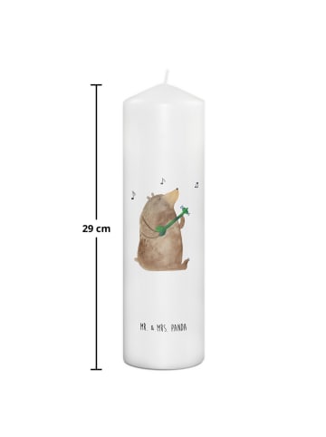 Mr. & Mrs. Panda Kerze Bär Gitarre ohne Spruch in Weiß