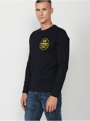 KOROSHI Langarm-T-Shirt in SCHWARZ