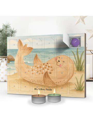 Mr. & Mrs. Panda Kerzen Adventskalender Robbe Liegen Design ohne... in Weiß