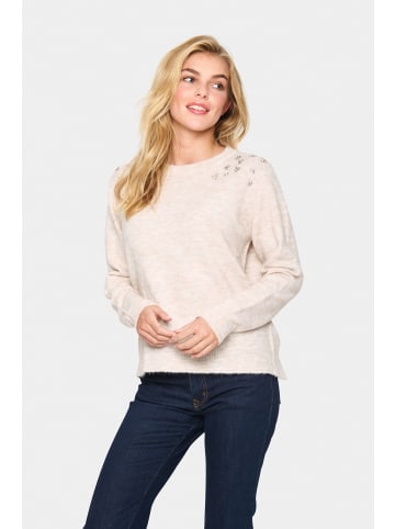SAINT TROPEZ Strickpullover ZanikaSZ Gerade Passform in Creme Melange