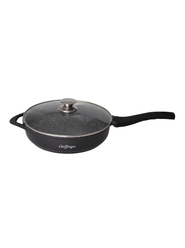 Cheffinger Aluguss Grillpfanne Ø28cm in Schwarz