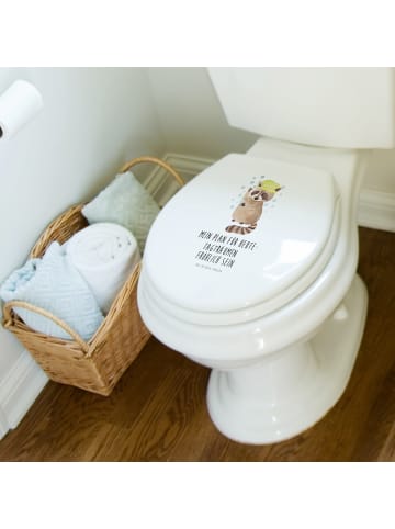 Mr. & Mrs. Panda Motiv WC Sitz Waschbär mit Spruch in Weiß