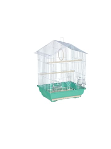 relaxdays Vogelkäfig in Hellblau/Mintgrün - (B)39,5 x (H)49 x (T)32 cm