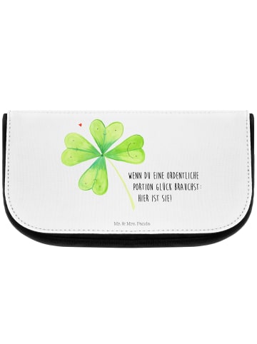 Mr. & Mrs. Panda Kulturbeutel Blume Kleeblatt mit Spruch in Weiß