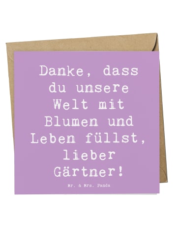 Mr. & Mrs. Panda Glückwunschkarte Spruch Gärtner Dankeschön mit ... in Lavendeltraum