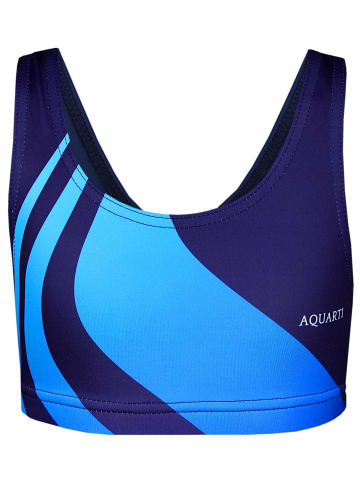 Aquarti Mädchen Sport Bikini Racerback Bustier & Bikinislip in blau Modell 1