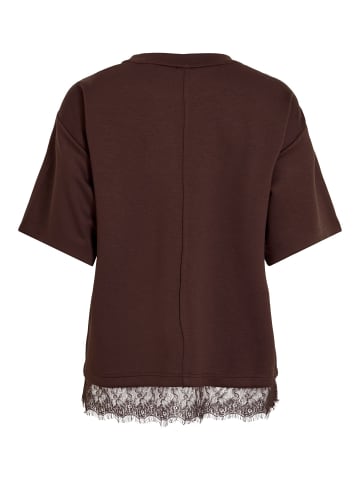 Vila Oberteil mit kurzen Ärmeln in Coffee Bean