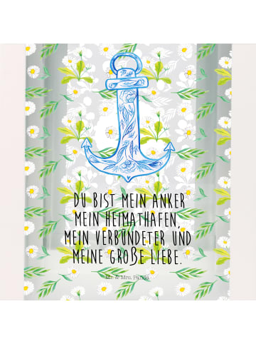 Mr. & Mrs. Panda Deko Laterne Anker Blau mit Spruch in Transparent