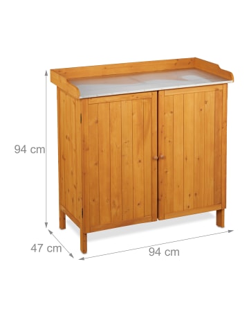 relaxdays Pflanztisch in Orange - (B)94 x (H)94 x (T)47 cm