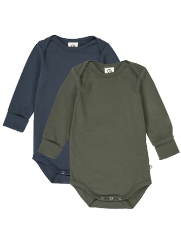 müsli Langarmbody 2er-Pack in Deep Green/ Night Blue