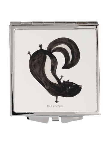 Mr. & Mrs. Panda Handtaschenspiegel quadratisch Stinktier Handst... in Weiß