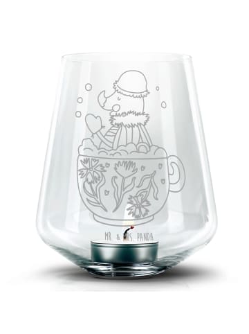 Mr. & Mrs. Panda Windlicht Glas Nachtfalter Schaumbad ohne Spruch in Transparent