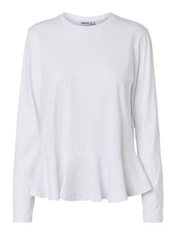 Pieces Oberteil mit langen Ärmeln in Bright White
