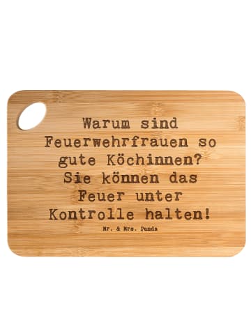 Mr. & Mrs. Panda Frühstücksbrettchen Spruch Feuerwehrfrau Köchin... in Braun