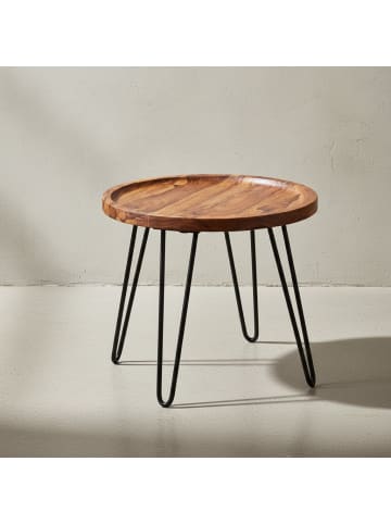 KADIMA DESIGN Couchtisch Massivholz 45x40x45 cm Wohnzimmertisch Rund