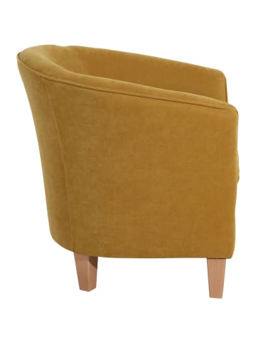 58 aufm Kessel SESSEL Karine Bezug Veloursstoff Buche natur / mais