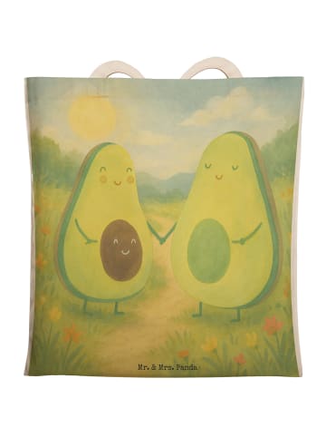 Mr. & Mrs. Panda Einkaufstasche Avocado Pärchen Design ohne Spruch in Weiß