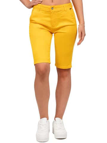 Cipo & Baxx Cipo & Baxx Damen Straight Fit Capri Hose Mid Waist WK186 Yellow W25/