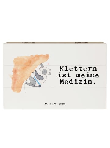 Mr. & Mrs. Panda Aufbewahrungsbox Panda Klettern mit Spruch in Weiß