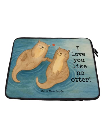 Mr. & Mrs. Panda Notebook Tasche Otter Hände halten Design mit S... in Weiß