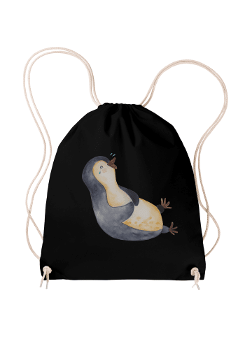 Mr. & Mrs. Panda Stoffbeutel Pinguin Lachen ohne Spruch in Schwarz