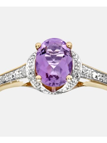 Diamant L'éternel Ring aus 375 Gelbgold mit Diamant mit Amethyst