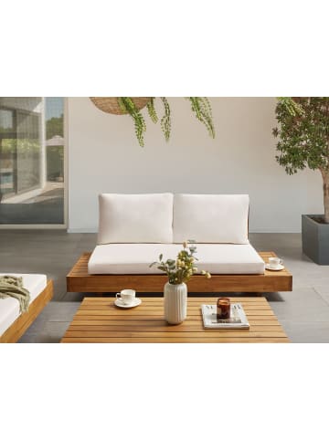 Beliani Gartensofa MARETTIMO in Braun/Weiß - (W) 167 x (H) 70 x (L) 68 cm