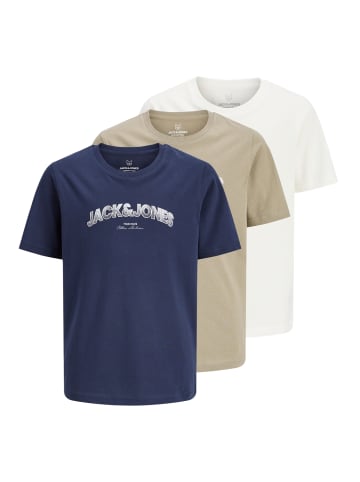 JACK & JONES Junior T-Shirt 3er-Pack Kurzarm Jjavery in cloud dancer