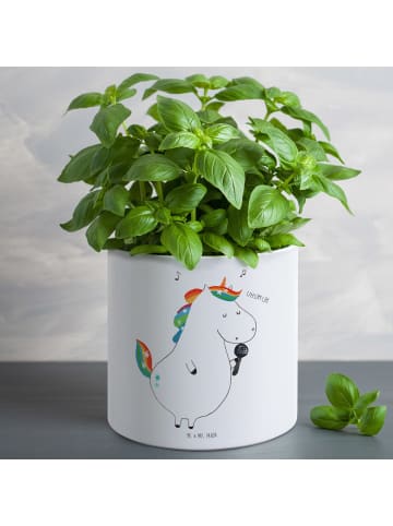Mr. & Mrs. Panda XL Blumentopf Einhorn Sänger ohne Spruch in Weiß