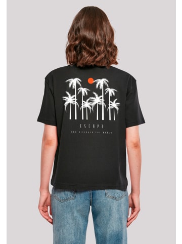F4NT4STIC Ladies Everyday Tee Escape Discover the World Palm Trees in schwarz