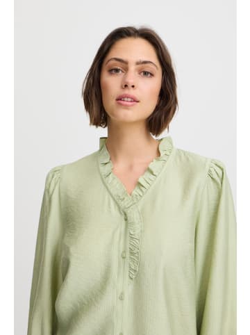 ICHI Bluse langarm IXLAYA Regular fit in Aqua Gray