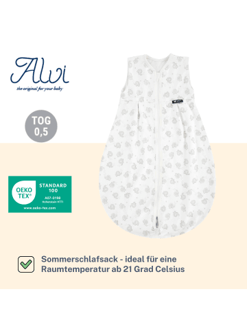 Alvi Mäxchen Sommer Schlafsack light Exclusiv in Streifenfant Silber 865-9