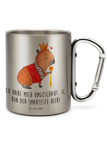 Mr. & Mrs. Panda Pott Capybara König mit Spruch in Silber