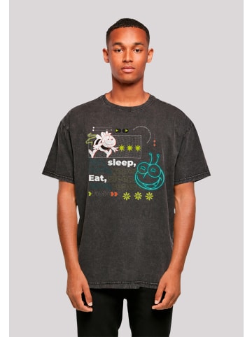 F4NT4STIC Oversize T-Shirt Die Biene Maja Eat Sleep Rave Repeat in schwarz